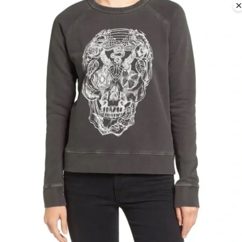 Zadig & Voltaire James Overdyed Sweatshirt Charcoal Gray Size M (fits Small)